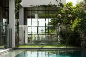 light-filled garden house